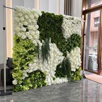 Panneau mural de fleurs artificielles en soie florale naturelle, toile de fond de mariage pour décorations photographiques