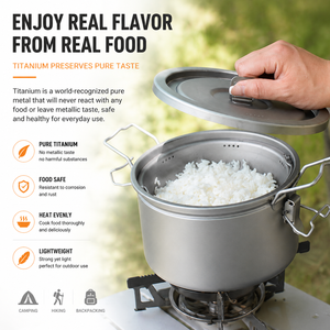 Custom Titanium Camping Cookware Set 2L Pot With 900ml Bowl Outdoor 1-2 People Cooking Kit for Camping Hiking Backpacking - Product Image 4