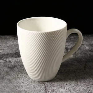 WEIYE Modern Hotel White ceramic Coffee mug Bulk Mugs for Soup, Tea, Milk, Latte