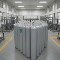 Bouteille de stockage d'hélium compressé industriel certifiée ISO9809 de 0,9 m³ pour approvisionnement en vrac, réservoir sous pression facile à utiliser