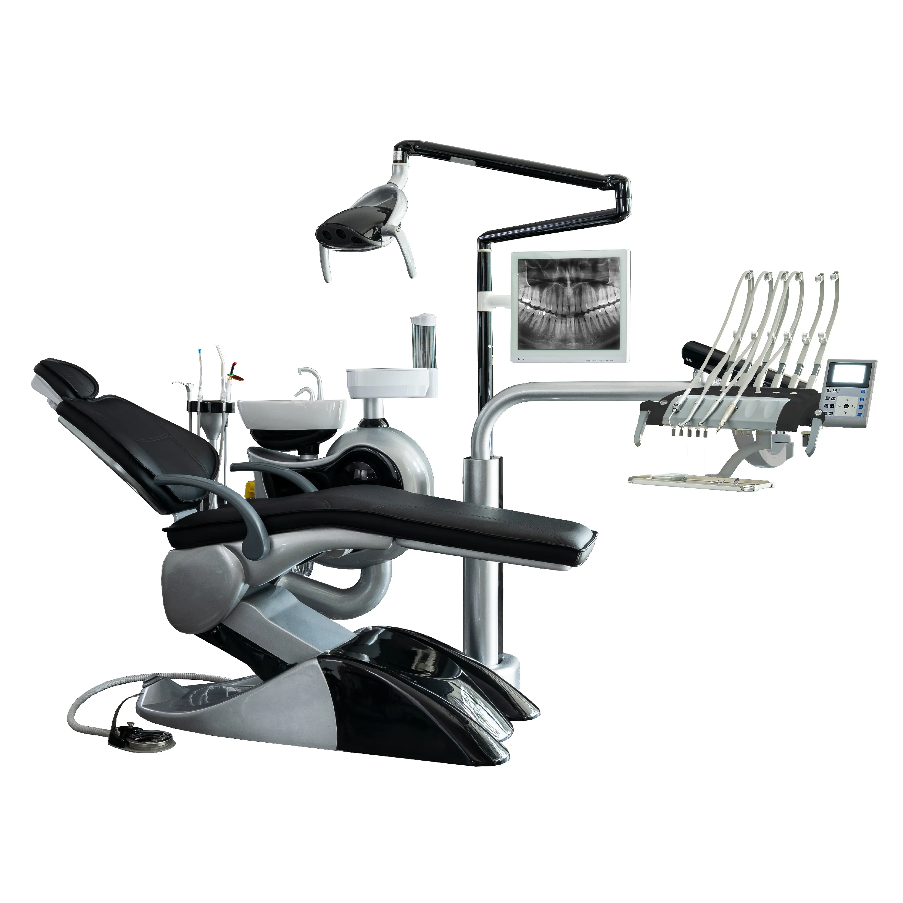 Safety M2+ Disinfection Dental Chairs Unit With Intraoral Camera Handpiece Compressor Autoclave Mobile Low Price Micromotor