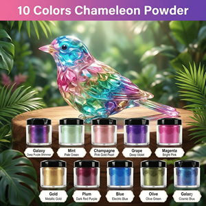 LEQU Polvo de Mica Camaleón de 10 Colores, Pigmento que Cambia de Color para Manualidades, Pintura y Cosméticos - Product Image 3
