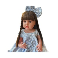 Boneka Reborn Perempuan 55cm Set Gaun Putri Bermotif Bunga Pakaian Multifungsi untuk Bermain Berdandan Hadiah Grosir
