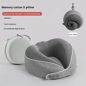 <b>Memory</b> <b>Foam</b> U-Shaped Pillow - Slow-Rebound Travel Neck Pillow with Foldable Design Portable Cervical Support for Airplane - Product Image 2