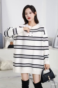 <strong>Black</strong> White Relaxed Atmosphere Crew Neck <strong>Crocheted</strong> Breathable Eco-friendly Stretchable Autumn Women's Wide Sleeve <strong>Cardigan</strong> - Product Image 2
