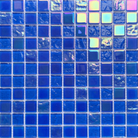 Piscine magique cristal verre mosaïque fond mur poisson piscine mur brique salle de bain thé restaurant piscine tuile