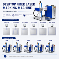 Machine de marquage laser à fibre JPT MOPA 20W 30W 60W 100W pour bijoux or et argent avec scanner Galvo