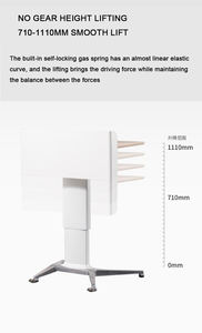 Ayarlanabilir platformun yüksekliği, Modern basit ve atmosferik çalışma masası kaldırma kasnağı tezgah taşımak kolaydır - Product Image 4