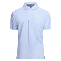Kaos Golf Pria Musim Panas Slim-Fit Rajutan Poliester/Katun Lengan Pendek Anti-Susut Bernapas Kasual dengan Motif