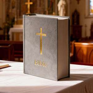 <span class=keywords><strong>Biblia</strong></span> Personalizada Premium, Libro Religioso de Tapa Dura con Cubierta de Gamuza y Encuadernación Cosida Resistente - Product Image 1