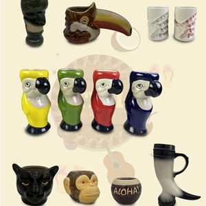 Tazza di Tiki tazza di Halloween Tiki tazza di fantasma <span class=keywords><strong>faccia</strong></span> fatta a mano mummia tazza di Halloween tazza retrò - Product Image 1