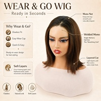 Perruque Lace Front Synthétique Premium en Fibre Kanekalon Lisse, Résistante à la Chaleur, Sans Colle, Mono Top, Densité 130%, Bonnet Ajustable, Prête à Porter