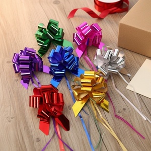 Colorart Factory Decoration Packaging Metallic Printed Flower Gift Plastic <b>Pull</b> String Ribbon for Holiday Party Birthday Party - Product Image 1