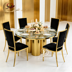 Wedding Design Golden Metal High Back Banquet Hall <b>Dining</b> <b>Chair</b> for Events - Product Image 5