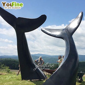 تمثال ذيل حوت معدني شهير لديكور الحديقة - Product Image 1
