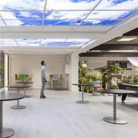 Panneau de plafond intérieur moderne en aluminium avec LED bleu clair ciel blanc nuage lucarne artificielle naturelle conception bureau à domicile
