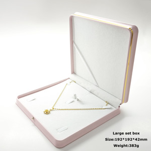 Wholesale Factory Jewellery Gift <strong>Box</strong> Handmade Leather <strong>Jewelry</strong> Travel <strong>Box</strong> Custom Logo <strong>Pink</strong> Ring <strong>Jewelry</strong> <strong>Box</strong> - Product Image 5