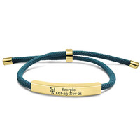 Go Party Bracelet en acier inoxydable tressé multicolore avec corde tressée personnalisé Chaîne tissée 12 bracelets du zodiaque pour femmes hommes