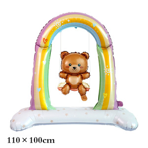 Nuovo palloncino in pellicola di alluminio orso opaco cartone animato aereo opaco auto della polizia per bambini <span class=keywords><strong>compleanno</strong></span> palloncino decorazione felice - Product Image 6
