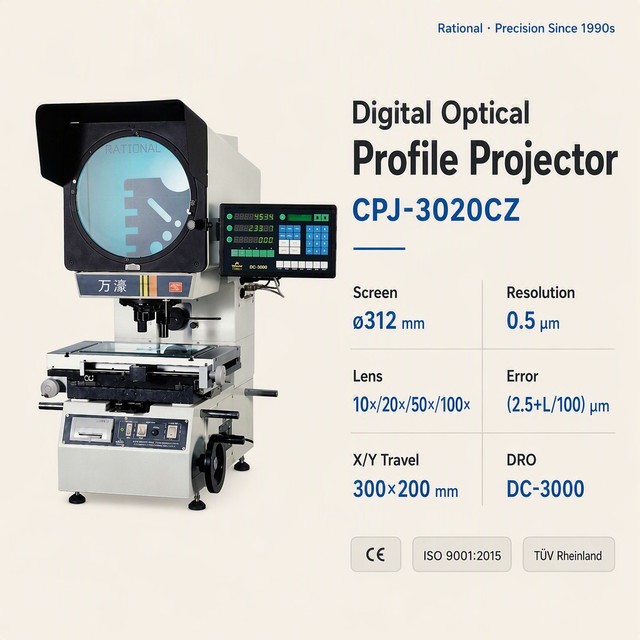 For High Precision Digital Optical Profile Projector CPJ-3020CZ 1 Year Warranty IP55 Protection (2.5+L/100) Um Accuracy for