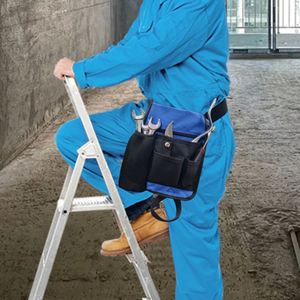 Sac banane portable multi-poches en PVC épaissi et résistant à l'usure pour outils, idéal pour électriciens sur chantier - Product Image 3