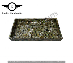 ถาดเสิร์ฟลายดาวมุกคุณภาพสูง ฐานไม้ ฝังกระดูก ได้รับการรับรองจาก EPCH บรรจุภัณฑ์แบบกำหนดเองสำหรับโรงแรม ร้านอาหาร อินเดีย - Product Image 4