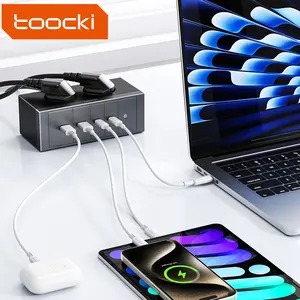 Toocki yeni ürün 70w gan masaüstü güç şeridi 2C2A 2AC 6 in-1 güç adaptörü ile usb güç macbook için kablo pro cep telefonları