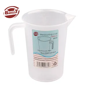 Bakest Pp Plastic Transparent Liquid Measuring Jug With 250ml/500ml/1l/2l/5l Oz/liters/litre Graduated Measurements Cup Jugs Set