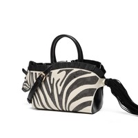 Cross-Border Temu Specialize Niche Design Fashion Zebra Sacs à main Unique Color-Blocking Style Single Shoulder Casual Tote Open
