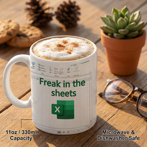 Taza de Café Divertida de 11 oz con Diseño de Excel, Taza de Cerámica para Contador, Compañero de Trabajo o Jefe - Product Image 5