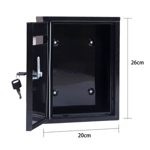 Boîte aux lettres murale extérieure en acier noir verrouillable, antivol, sécurisée, HU-BUY, installation facile, durable, étanche, pour la maison - Product Image 4