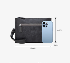 Sac à main en cuir PU pour homme, sac de téléphone professionnel imperméable, pochette sous le bras, porte-monnaie pour homme sans logo - Product Image 6