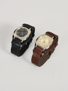 Reloj de Cuarzo Retro de 32 mm, Caja Cuadrada Retro, Resistente al Agua, Unisex, Ensamblado a Mano, Correa de Cuero y Acero Inoxidable, Esfera con Indicadores - Product Image 6