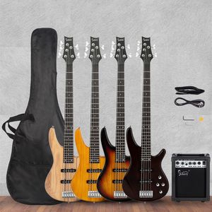Basso Elettrico OEM Glarry Gib a 5 Corde Full Size con Pickup SS e Kit Amplificatore Colore Sunset per Esperti - Product Image 1