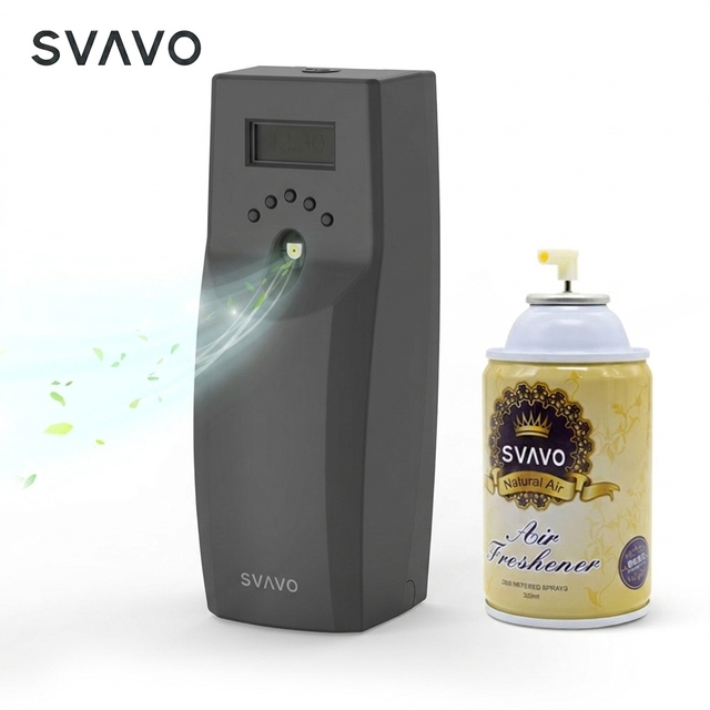 Automatic Air Freshener Dispenser, Programmable Timer 1-60 Min & Date Setting, Battery Powered 300ML for Public Bathroom