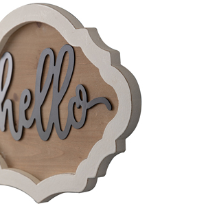 Décoration artisanale en bois style shabby chic, nature morte, avec lettres, pour porte ou porche, à suspendre, forme irrégulière, vente en gros - Product Image 2