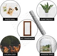 Grillage hexagonal galvanisé argenté pour volailles, 1,22 m x 45,72 m, maille de 5 cm, barrière animale pour jardinage