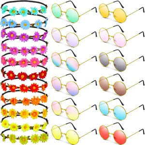 Conjunto de diadema y gafas de sol con diseño de margaritas para fiesta hippie, accesorios para disfraces de Halloween y Navidad, regalos no tóxicos - Product Image 4