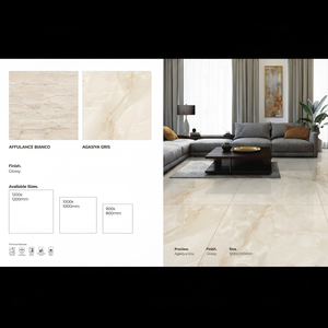 Carreaux de sol et de mur en porcelaine brillante 1200x1200 Design intérieur moderne minimaliste - Product Image 1