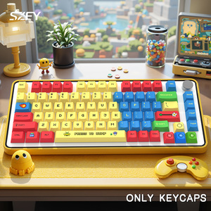 Teclas PBT para Consola de Juegos Retro, 135 Teclas, Perfil Cherry, Juego de Teclas Personalizadas con Sublimación de Tinta, Teclas Vintage para Juegos - Product Image 1