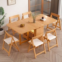Petite table à manger moderne multifonctionnelle en bois massif Rosegia, extensible, pliable, écologique, imperméable