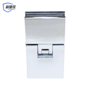 Charnière de porte de douche Xin Xiong Jia en acier inoxydable brossé, 180 degrés, quincaillerie pour porte en verre, accessoire de salle de bain - Product Image 1