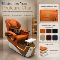 Mobilier professionnel de luxe pour salon de manucure, fauteuil de soin des pieds, chaises de pédicure sans tuyauterie