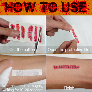 Tatuaje Temporal Impermeable de Valla de Piel de Cerdo con Herida Sangrienta Falsa Realista para Maquillaje de Broma de Halloween al por Mayor - Product Image 5