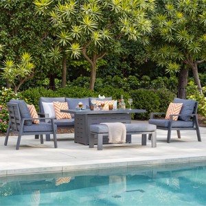 Liquidation vente en gros ensembles <span class=keywords><strong>de</strong></span> meubles <span class=keywords><strong>de</strong></span> <span class=keywords><strong>jardin</strong></span> canapé en aluminium 7 places avec banc en aluminium pour une utilisation en extérieur prix bon marché - Product Image 3