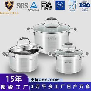 Olla para Sopa y Guisos <span class=keywords><strong>Kaisa</strong></span> <span class=keywords><strong>Villa</strong></span>, de Acero Inoxidable 304, Antiadherente, con Doble Asa, para Alimentos Complementarios, Juego de Utensilios de Cocina Modernos - Product Image 2