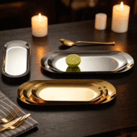 FLEY Koreanischer Edelstahl-Grillteller, oval, für Restaurants, Gebäck, westliche Speisen, Dekoration, Handtuch, Mehrzweckteller, mikrowellengeeignet