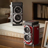 CHUZHAO Cámara Digital Mini de 12MP 1080P, Diseño Compacto Retro Vintage, Tarjeta de 16GB, Rojo y Negro, Regalo de Cumpleaños para Niños y Niñas, Plástico