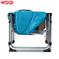 Chaise de Réalisateur Pliante d'Extérieur WOQI en Acier Inoxydable et Tissu Oxford avec Table Latérale et Poche Latérale, Robuste et Portable