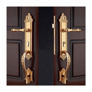 <span class=keywords><strong>Puerta</strong></span> <span class=keywords><strong>Principal</strong></span> de Madera de Estilo Europeo <span class=keywords><strong>para</strong></span> Villa de Lujo, <span class=keywords><strong>Puerta</strong></span> Doble con <span class=keywords><strong>Cerradura</strong></span> de Latón y Manija Decorativa - Product Image 1